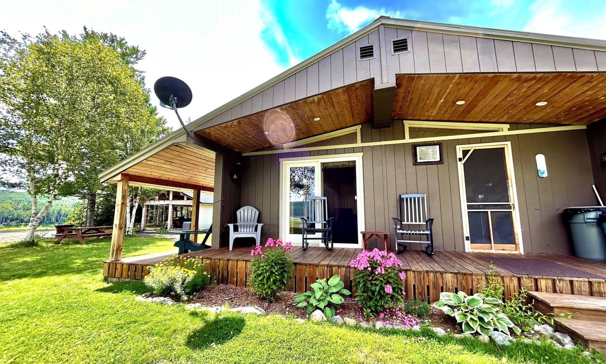 Allagash Cabin | Allagash Elevated Escape Cedar Hot Tub Outdoor Entertaining Riverfront