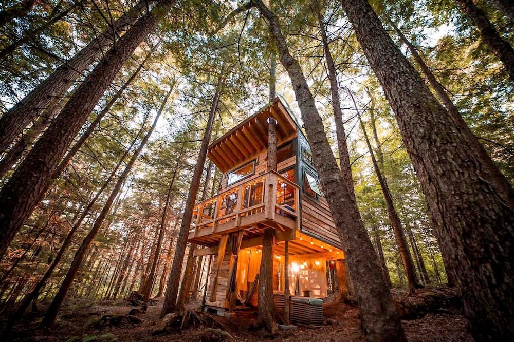 Hardwick RV Rental | Cozy Treehouse with Sauna in Hardwick, VT