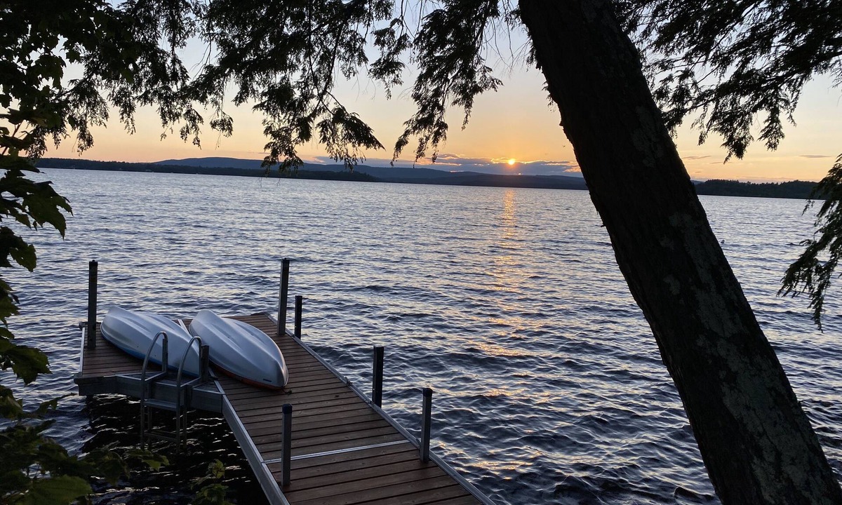Belgrade Cabin | Great Pond Sunsets - A Classic Camp: Pet Friendly, Kayaks, Dock