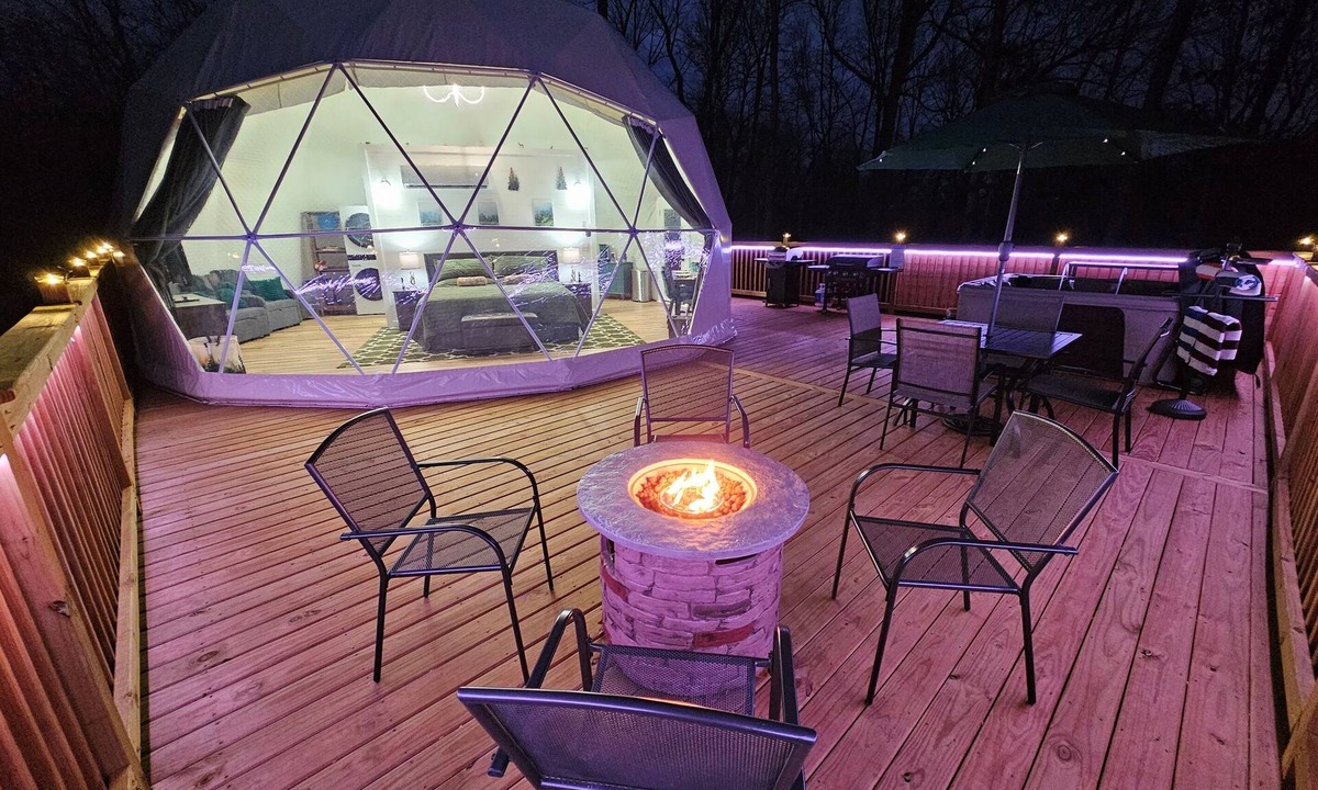 Almo Cabin | Private Forest Dome with Hot Tub, Fire Pit & King Bed