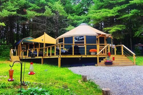 Harrison House | Unique Yurt Cabin Experience in Woods w/Hot Tub