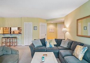 Free Golf at Bear Trap Dunes and MORE! 2 Bedroom 2 bath. first floor Sea Colony West unit with a beautiful view of the lake.