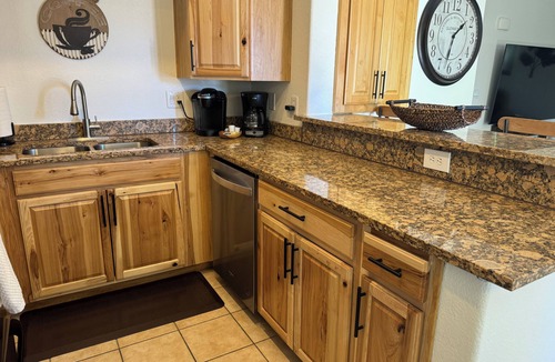 Mesquite Condo | 2BR + 2FB-End Unit with Mountain View -Ground Floor - No Stairs!