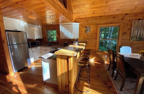 Campton House | Beautiful private rustic log cabin, pool, hot tub