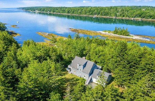 Sebascodegan Island House | Beautiful waterfront home, multiple decks, expansive views, private dock, large yard, and more!