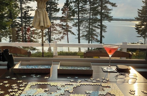 Pleasant Point House | Cozy waterfront cottage overlooking Muscongus Bay with stunning sunset views.