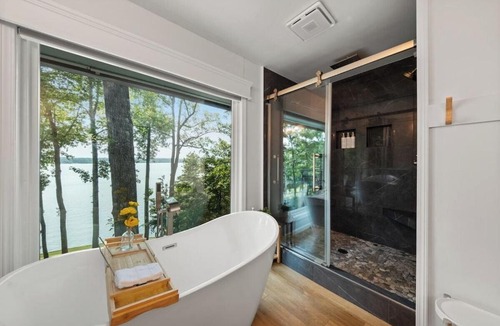 Macon House | Luxe Lakefront Spa, Pickleball, Kayaks, & Theater