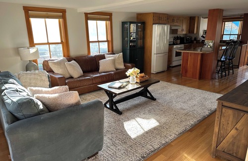 Moretown House | Mad River Valley riverfront retreat with sauna, swimming access, pooltable