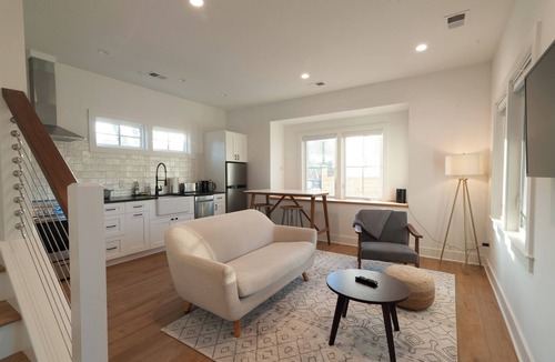 Old Village House | Modern Coastal Compound w Pool + Cottage in Old Village Fire Pit Screened Porch