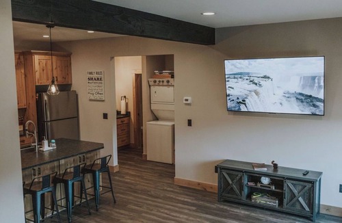 Philipsburg Apartment | Modern Downtown Philipsburg Apt — Deck, Ice Rink Views, & Steps from Broadway
