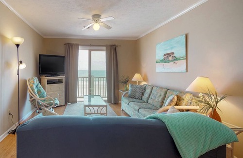 Surfside Beach Condo | Oceanfront ocean view condo with private W/D & central AC - walk to everything