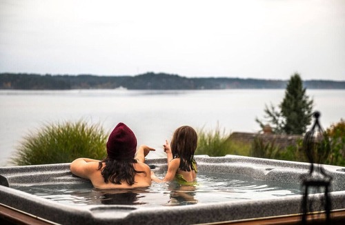 Campbell River House | Oceanfront TimberFrame Home | Pool, HotTub & Views