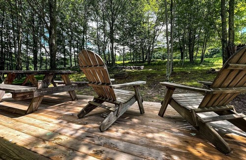 Bovina Center Cabin | Off-Grid Tiny Cabin Retreat with Fire Pit & Forest Views in Bovina, New York