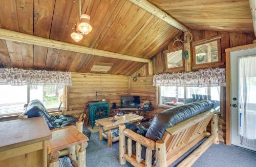 Island Falls House | Peaceful Lakefront Cabin Getaway: Dock, Fire Pit!