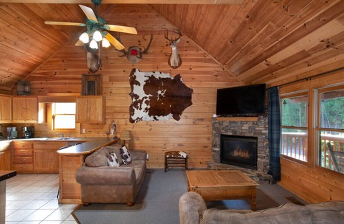 Pigeon Forge Cabin | Scenic Smoky Mountains Cabin w/Deck, Arcade & Cozy Fire