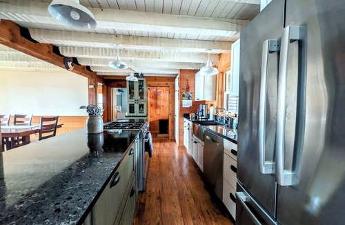 Lamoine House | Waterfront Log Cabin Steps to Beach & Wildlife