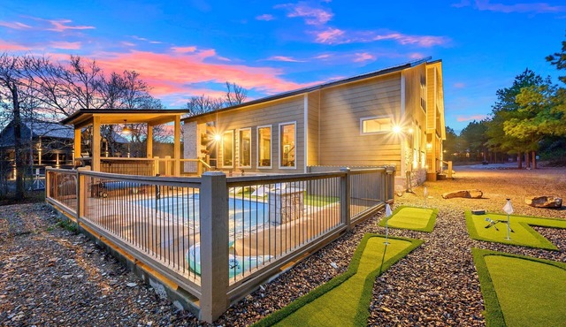 Charming Creekside Escape: Pool, Putt-Putt, Game Room & Pet Friendly