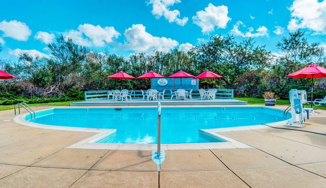 Dog-friendly studio with pool, on-site tennis courts & prime location