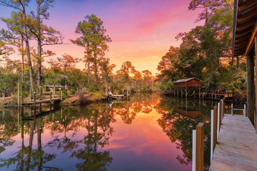 Escape on the River Private Dock Kayaks Gazebo