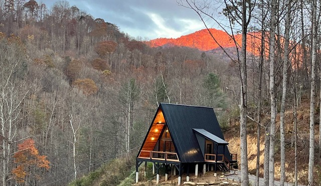 Mountain A-Frame with riverfront views