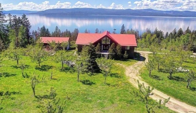 New! Flathead Lake Views | Cherry Orchard | Walk to Lake | Two Living Spaces