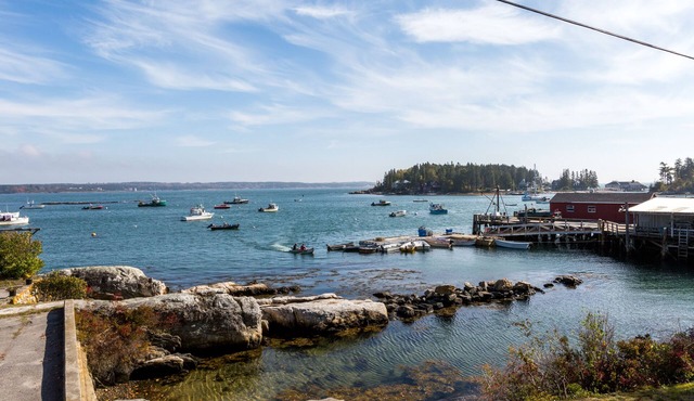 Relax over looking the quaint Five Islands Harbor in Georgetown Maine