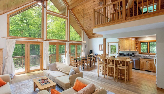 Riverfront Log Home on 44 Acres with Sauna
