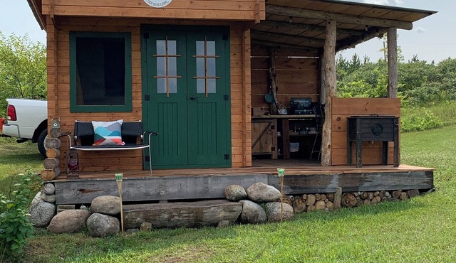 Tiny Oaks CabinnnCozy and private with sleeping loft, walking distance to lake!