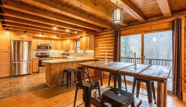 Unique Vermont Log Cabin Nestled in Red Mountains