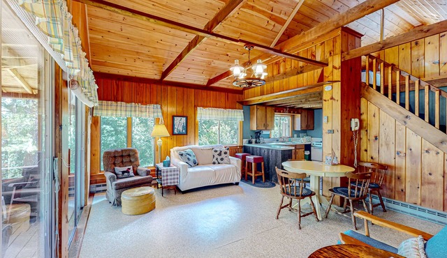 Waterfront secluded cottage with lake access, grill, outdoor shower, & streaming